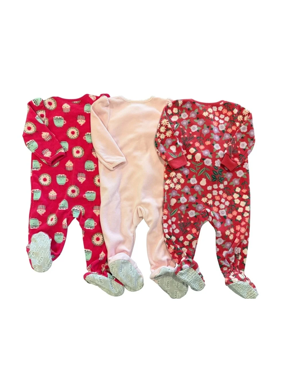 Set of 3 Simple Joys by Carter's 18M Fleece Footed Pajamas for Toddler Girls